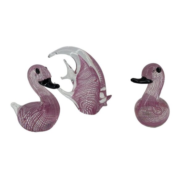 Murano Glass 3 figurines Fish 2 Swans - Picture 2 of 12